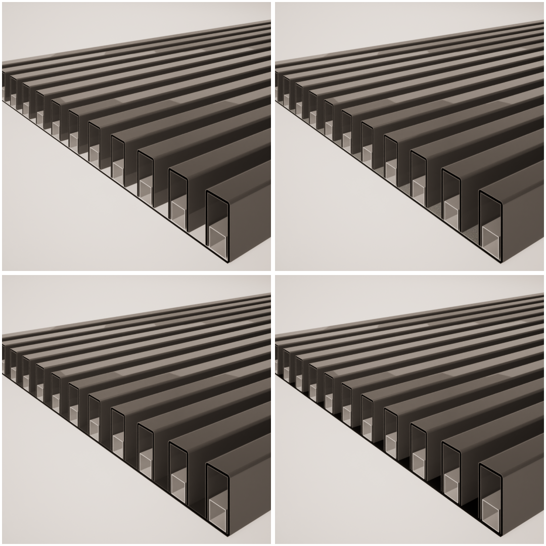 Aluminium Composite Slatted Wall Panel 03 - 28x50mm