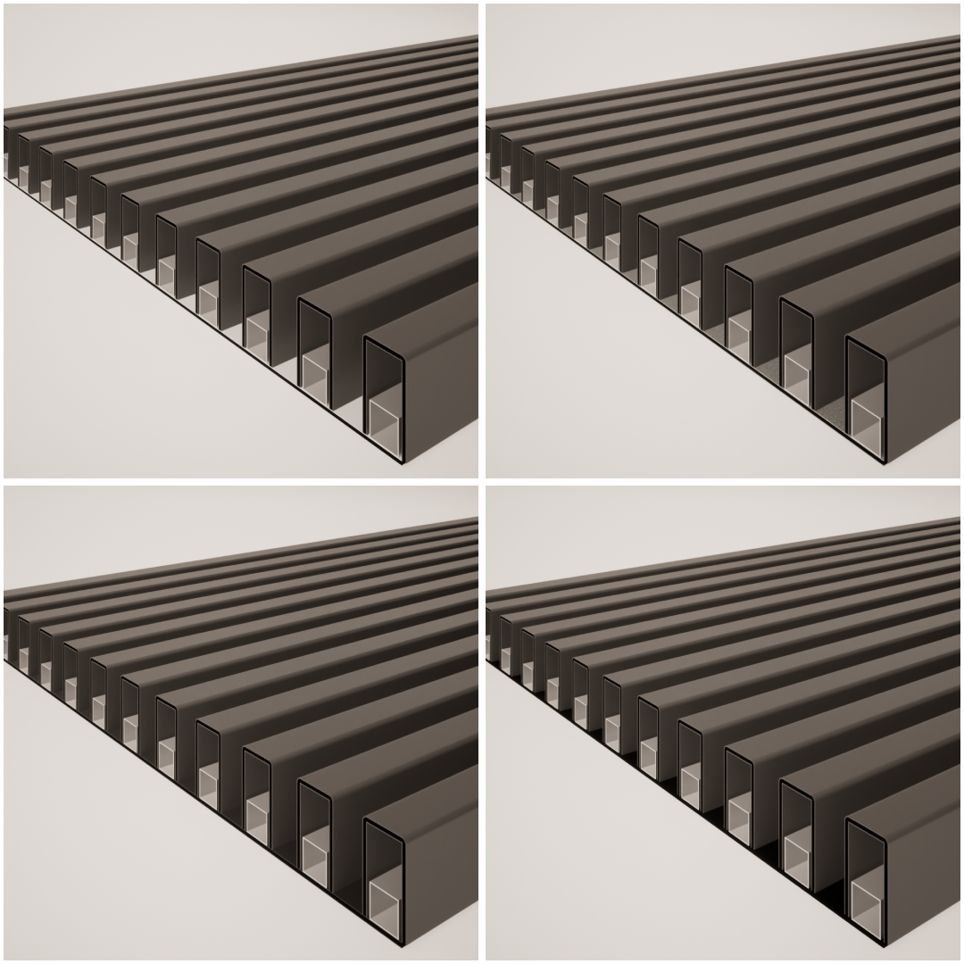 Aluminium Composite Slatted Wall Panel 03 - 28x50mm