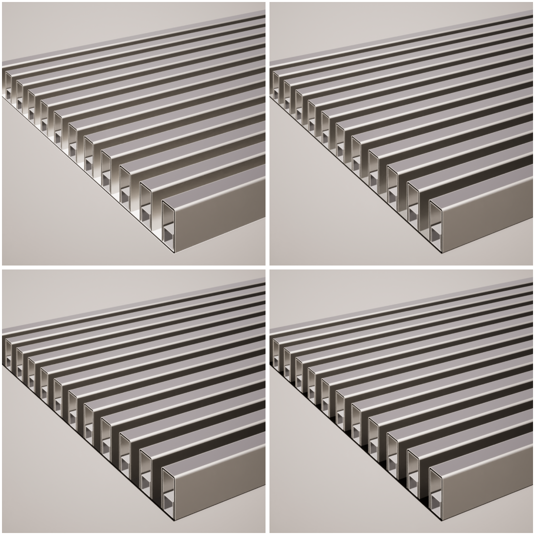 Aluminium Composite Slatted Wall Panel 03 - 28x50mm