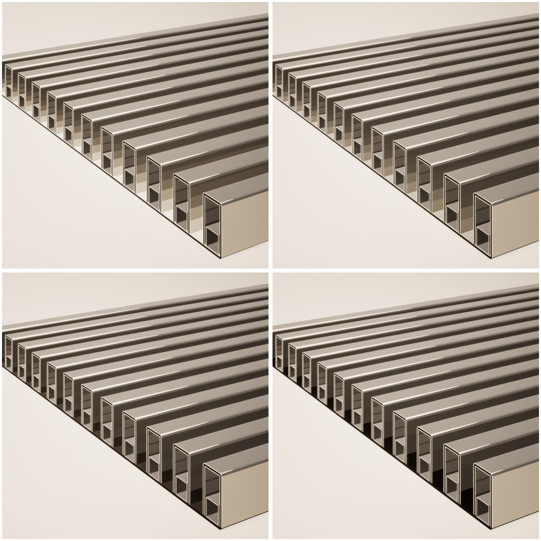 Aluminium Composite Slatted Wall Panel 03 - 28x50mm