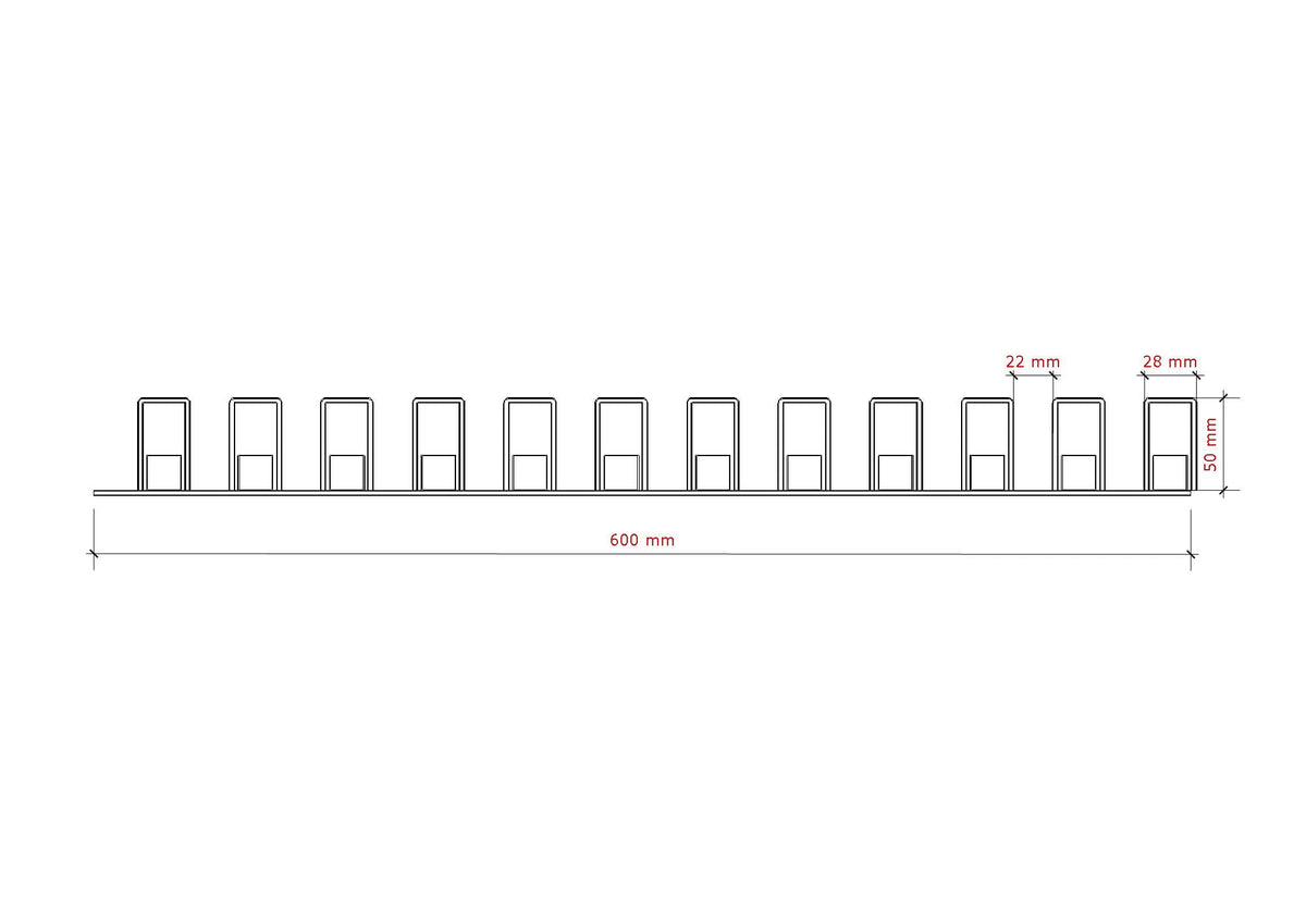 Aluminium Composite Slatted Wall Panel 03 - 28x50mm